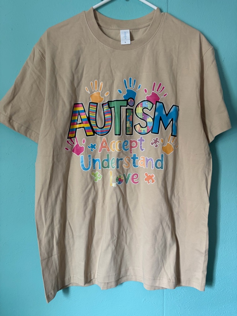 Kids Beige 'Autism Accept Understand Love' Graphic Tee